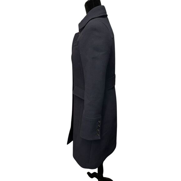 J.Crew Double Cloth Wool Blend Coat 4 Black Italy Fabric Button Front Tailored - Picture 7 of 16